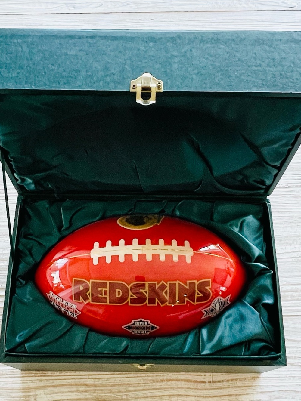 Vintage Washington Redskins 3X Super Bowl Commemorative Football NFL Box